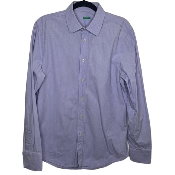 United Colors of Benetton Light Purple Button Dress Shirt Men's Sz 41/16 - Picture 1 of 6